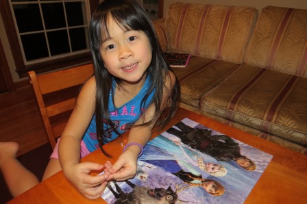 Karis and her Frozen puzzle
